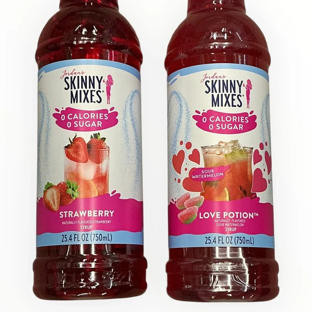 Two Jordans Skinny Mixes Strawberry Love Potion Syrup Sugar Free 0 Calorie Drink